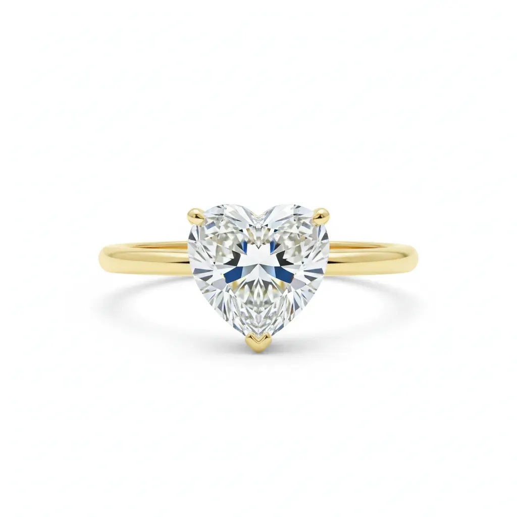 Anello in Oro con Brillante a Cuore