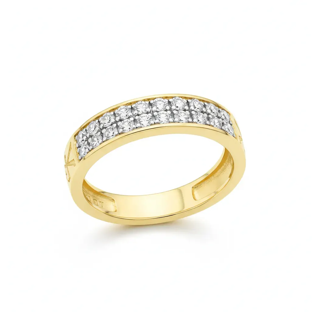 Anello in Oro con Brillanti e Incisione